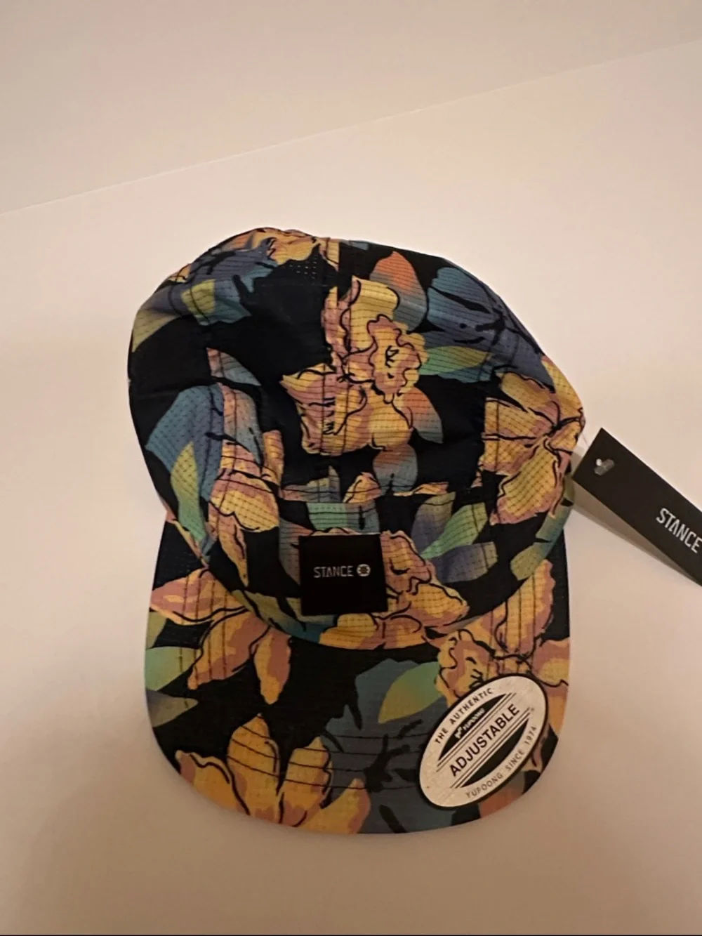 Stance Black Floral 5-Panel Hat with Yellow and Blue Flowers - Picture 1 of 1
